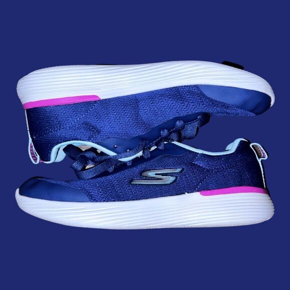 Junior Skechers Go Run 400 V2 Blue/Pink Sneakers Size 4 - Picture 7 of 7